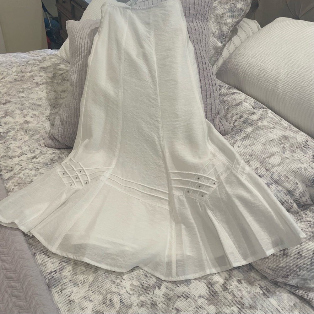 Tribal White Maxi Skirt